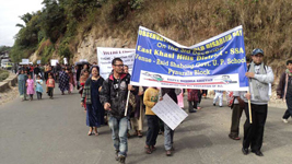 A procession rally with placards to observe the World disabled Day