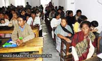 The Persons with Disabilities from all over the Ri-Khasi who came to be a part of the election of the Association's Office bearers on the 07th  May,2011 at Synod Higher Secondary School, Shillong