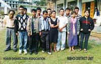 The Office Bearers of the Khasi Disabilities Association Ri-Bhoi District Unit who were elected
on the 27th April, 2013