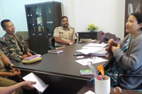 Smt. C. Kharkongor, Commissioner for Persons with Disabilities interacting with police officials  during a meeting on Accessible India Campaign
