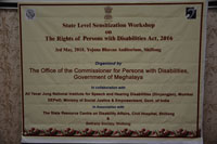 State Level Sensitization Workshop on The Rights of Persons with Disabilities Act, 2016