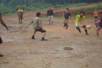 Students paticipated in a football game