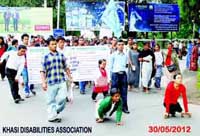 A Public Rally conducted by the Khasi Disabilities Association to the Secretariat, 2012