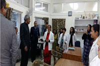 Chief Commissioner for Persons with Disabilities (CCPD)  inspecting the physiotherapy unit at Civil Hospital, Shillong on 10.02.2017
