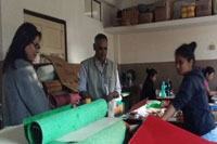 Smt. C. Kharkongor, Commissioner for Persons with Disabilities along with Shri. C. Noronha, Executive Director, Bethany Society
 interacting with trainees at Vocational Training Centre, Bethany Society, Shillong