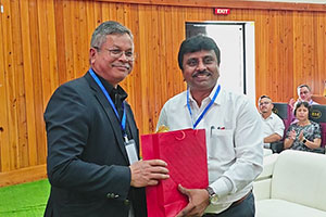 Felicitation of Shri. G. Pandian, Assistant Professor, Head of Prosthetics & Orthotics Department by Dr. N. P. Laloo, Additional CEO, State Resource Centre on Disability Affairs