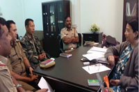 Smt. C. Kharkongor, Commissioner for Persons with Disabilities interacting with police officials  during a meeting on Accessible India Campaign