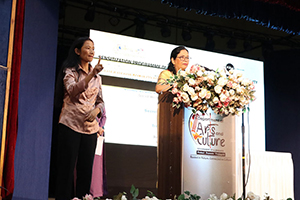 Smti. Bridget Warshong, Deputy Commissioner for Persons with Disabilities, Meghalaya  delivering the Welcome Address and Keynote Address