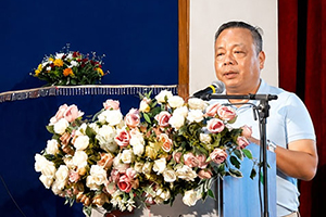 Bah Paul Lyngdoh, Hon’ble Adviser to the Government of Meghalaya, Social Welfare Department  addressing the gathering