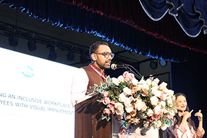 Shri Swapnil Tembe, IAS, Secretary to the Government of Meghalaya, Secretariat Administration Department  addressing the gathering