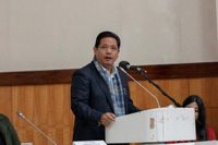 Chief  Minister  Conrad  K.  Sangma  delivering a speech